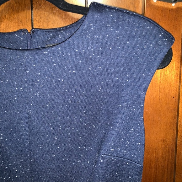 ANN TAYLOR Speckled Ponte Flounce Sheath Dress - Picture 4 of 8